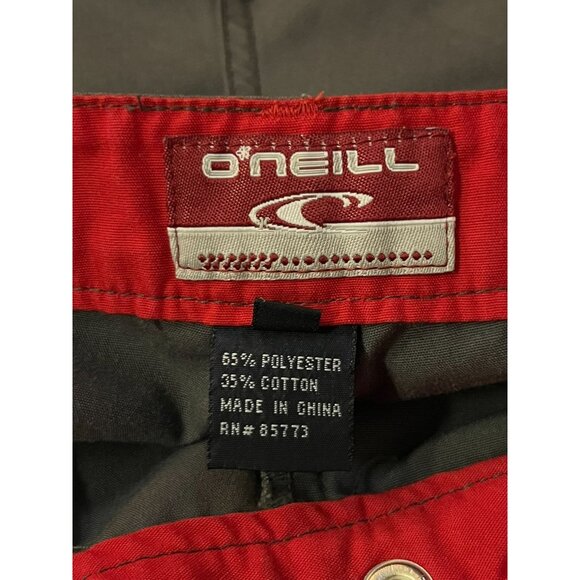 O’Neill Cargo Shorts Juniors 3 Gray Red Surf West Coast Beach Style Low Rise Y2K - Picture 8 of 13